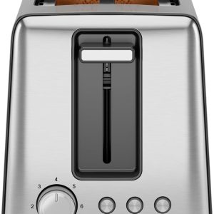 Chefman 2 Slice Toaster, 7 Shade Settings, Removable Crumb Tray, Thick Bread and Bagel Toaster with Defrost and Cancel Buttons – Black